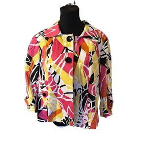 City Girl Nancy Bolen multicolor floral jacket size L